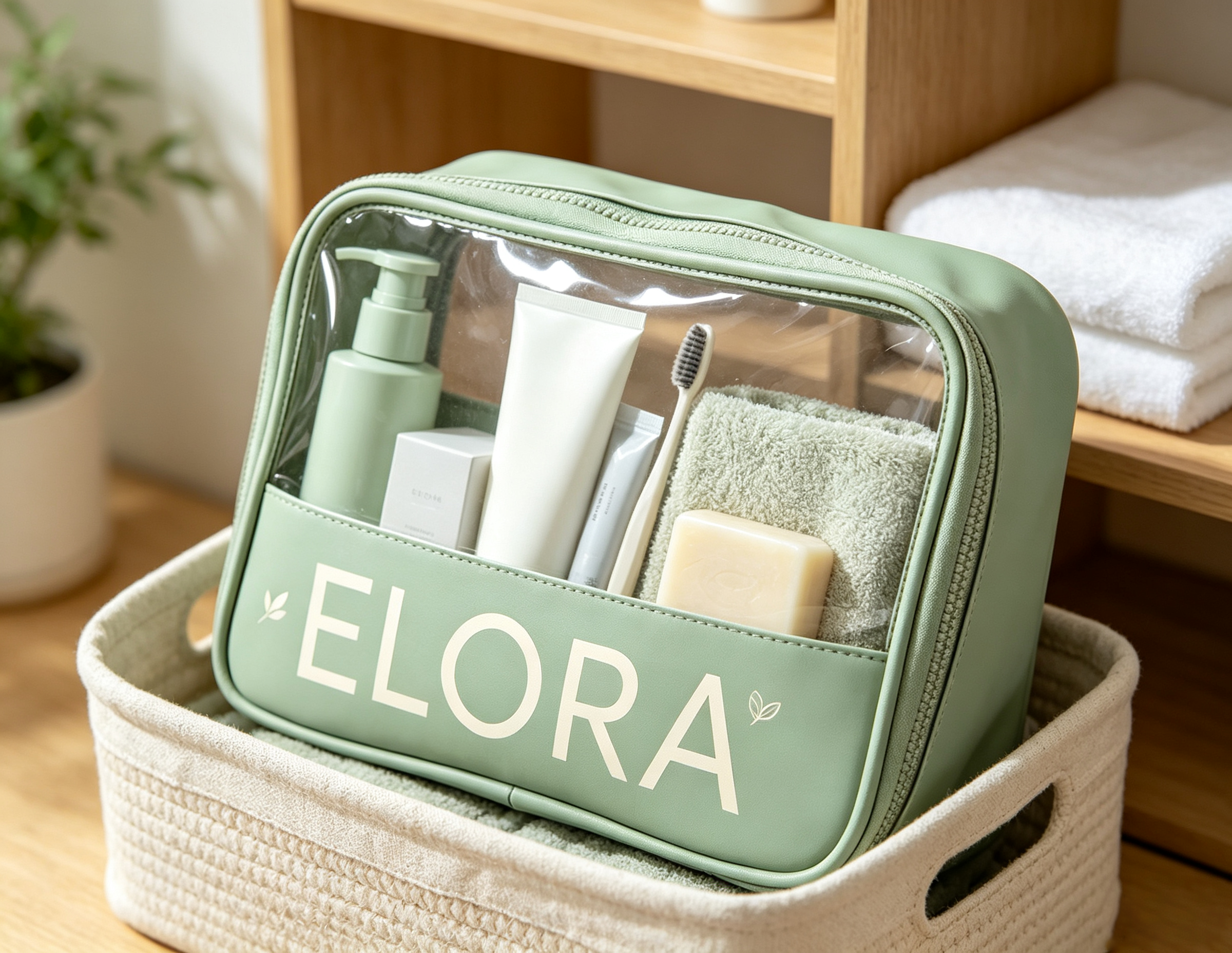 Large capacity Clear Portable toiletry cosmetic bag for makeup storage travel daily use